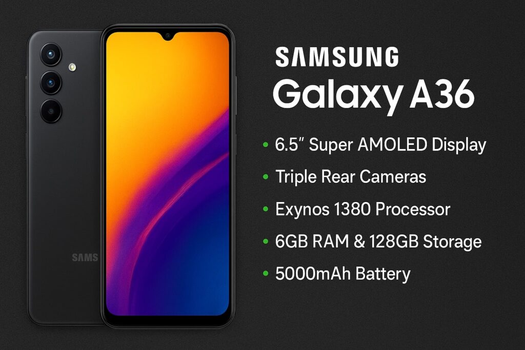 Samsung Galaxy A36 features and specifications, price in india Samsung galaxy a36